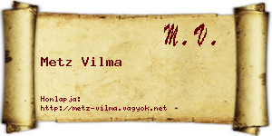 Metz Vilma névjegykártya
